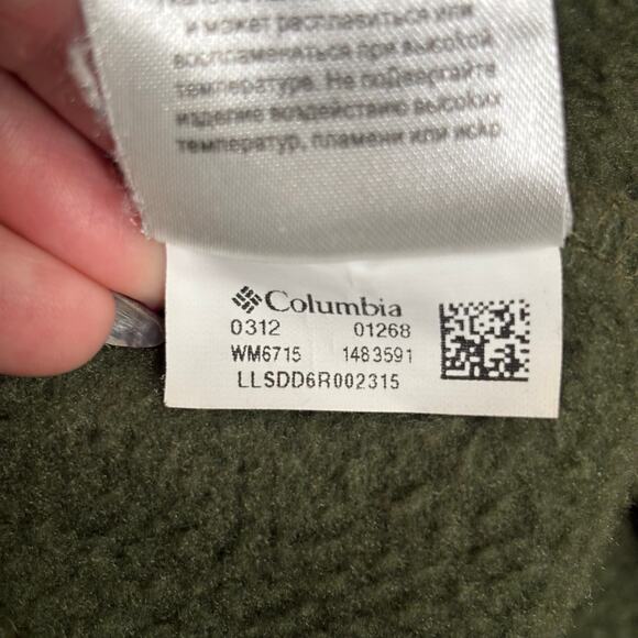 Columbia Full Zip Fleece Jacket Men’s XL Green Gray Outdoor Hiking Gorpcore - Picture 7 of 12